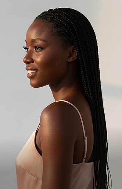 Charlotte Plastic Surgery model with dark hair