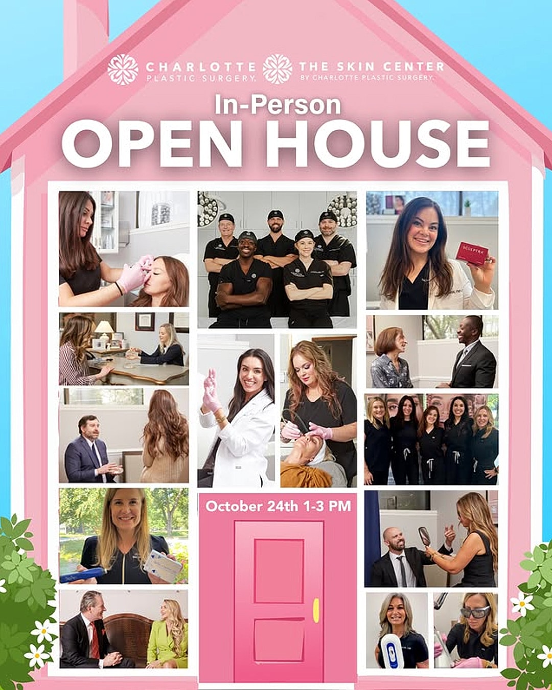 In-person open house for aesthetic services.